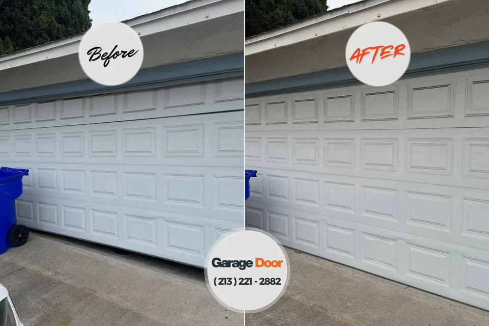 Before and after: garage door repair New York Mills, NY